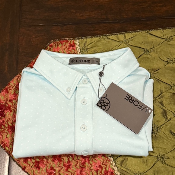 G/Fore Men's Medium Daybreak Polkadot Jacquard Polo MSRP $120 - Picture 1 of 9